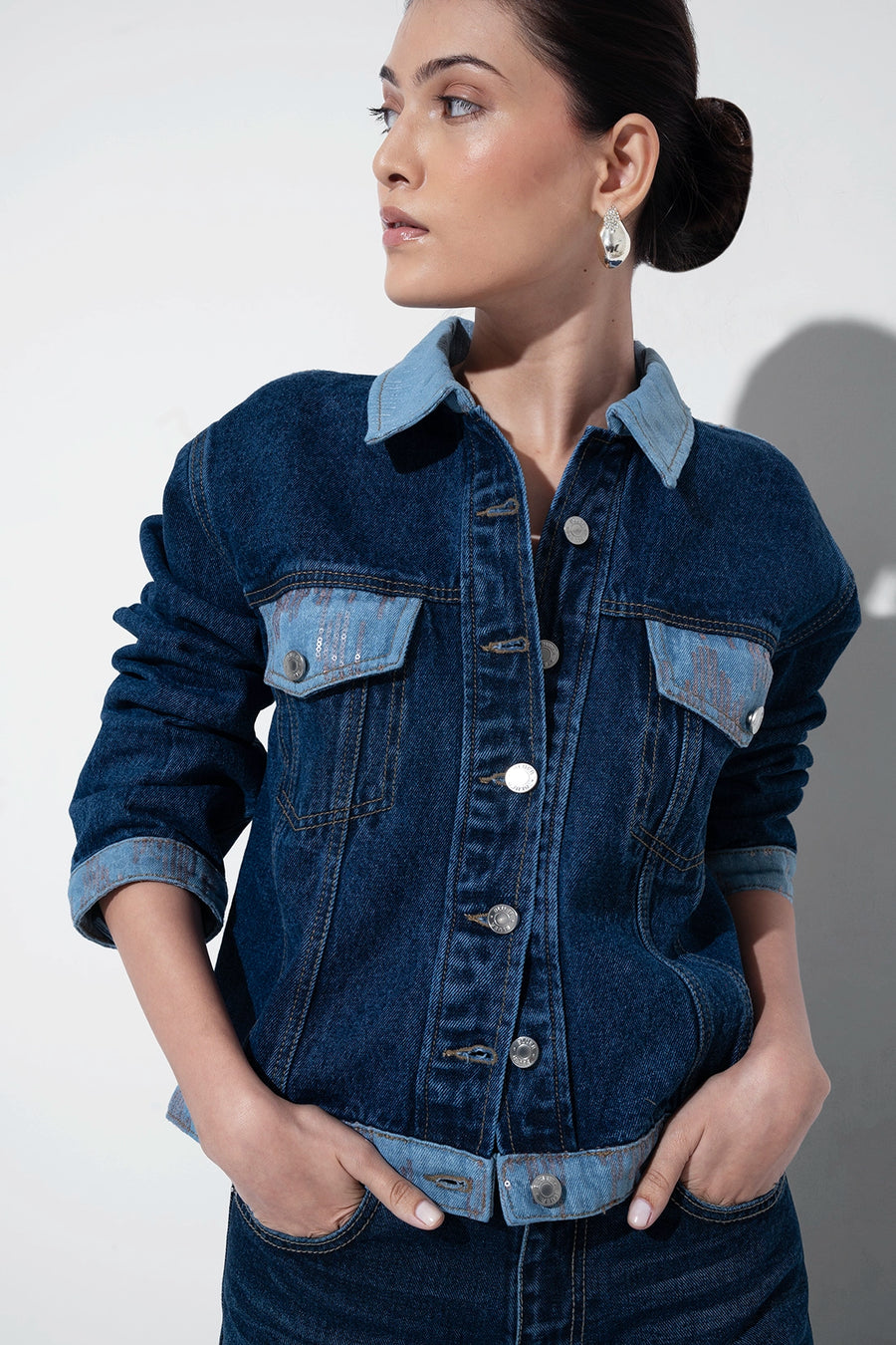 Sequin Patch Denim Jacket