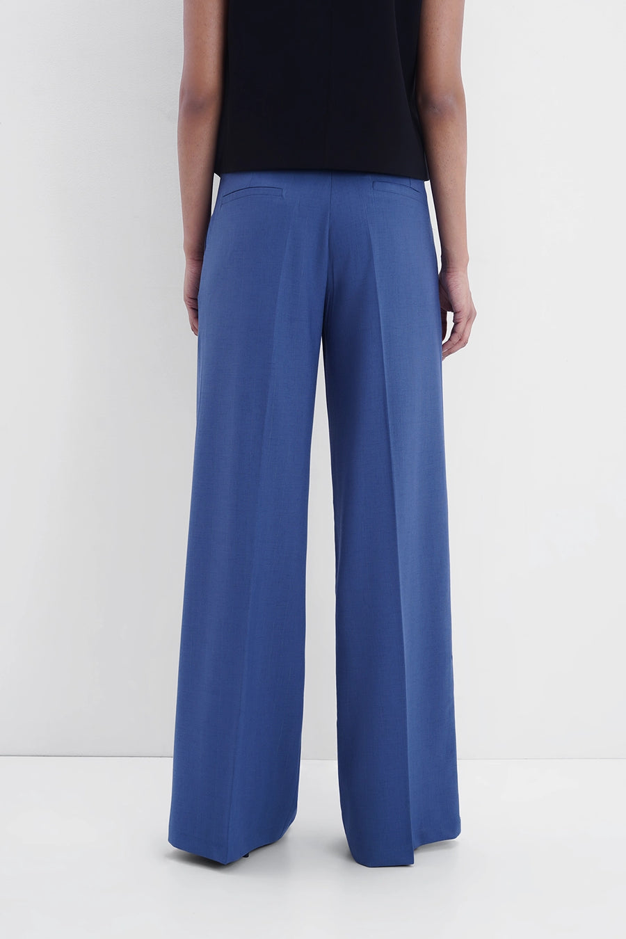 Slate Blue High-Rise Tailored Trouser