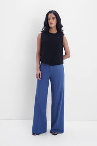 Slate Blue High-Rise Tailored Trouser