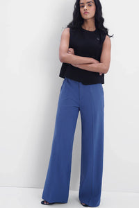 Slate Blue High-Rise Tailored Trouser