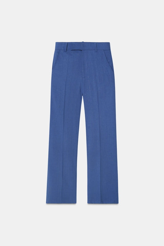 Slate Blue High-Rise Tailored Trouser