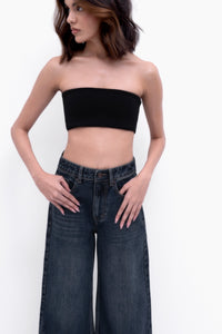 Slubbed Effect Straight Fit Jeans