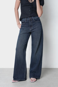 Slubbed Effect Straight Fit Jeans