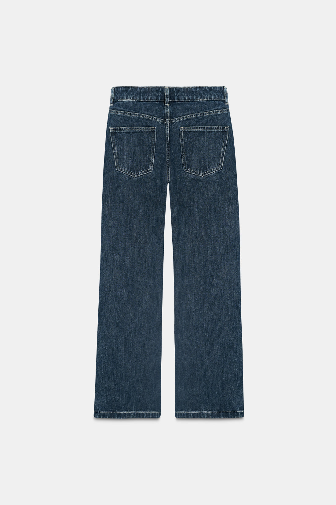 Slubbed Effect Straight Fit Jeans