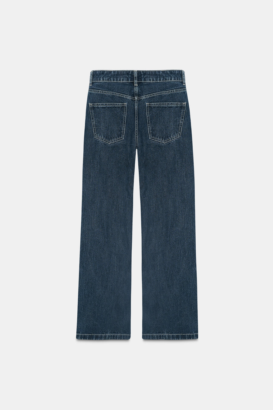 Slubbed Effect Straight Fit Jeans