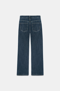 Slubbed Effect Straight Fit Jeans