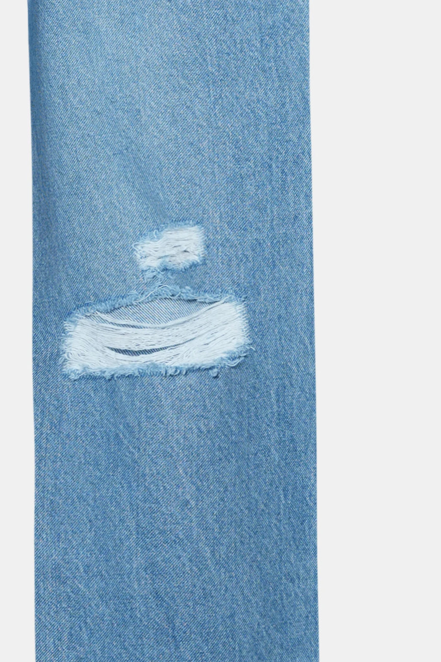 Stone Blue Ripped Straight Fit Jeans