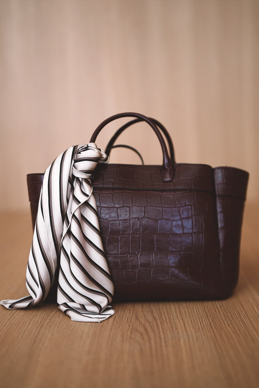 Striped Satin Scarf