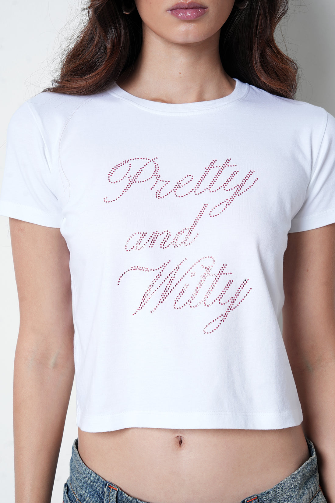 Studded Slogan T-Shirt