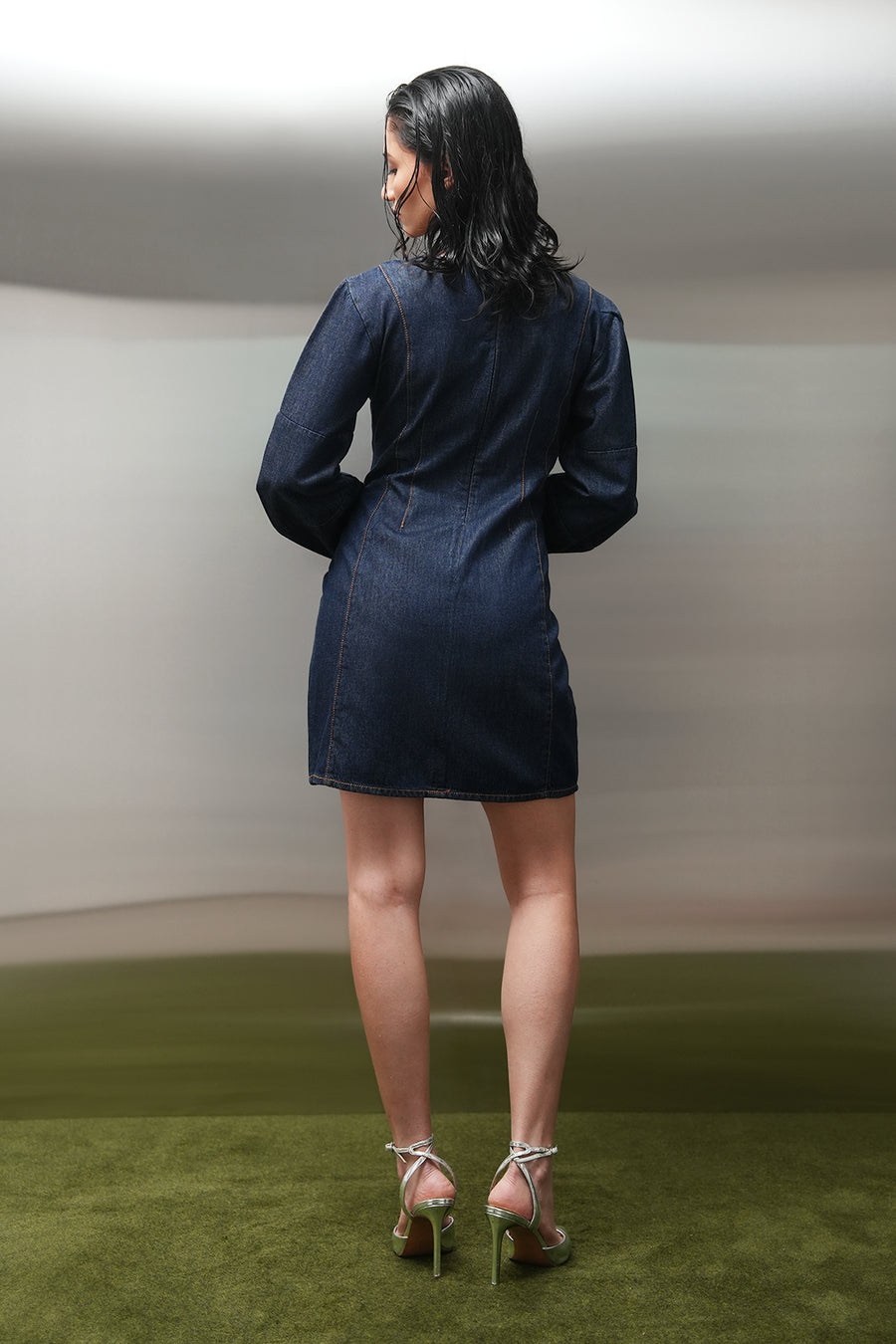Tailored Long Sleeve Denim Dress