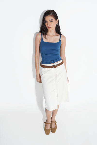 Teal Strappy Polyamide Top