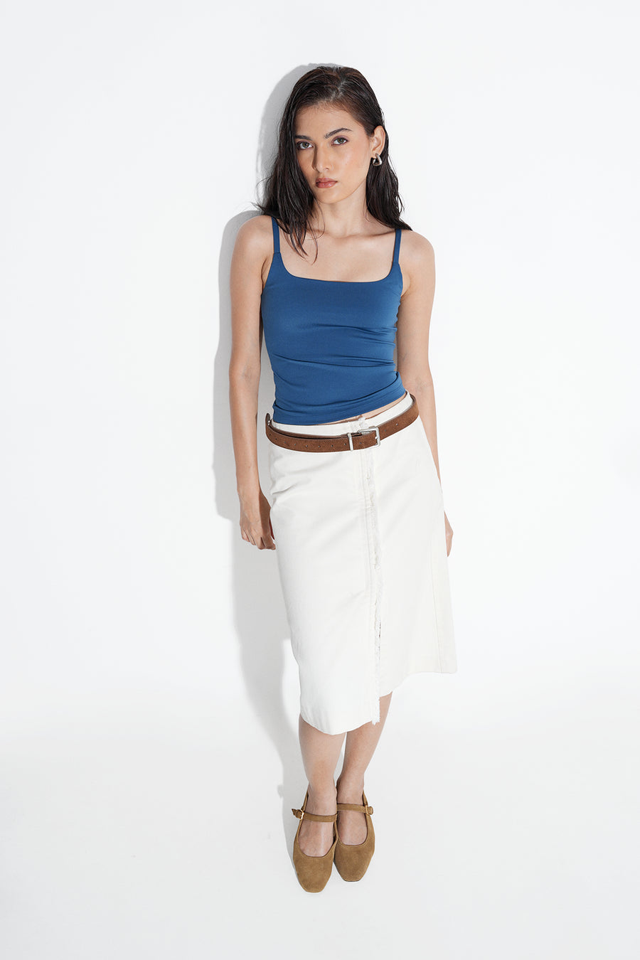 Teal Strappy Polyamide Top