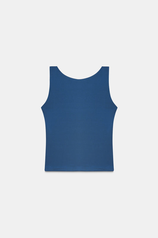 Teal Open-Back Polyamide Top
