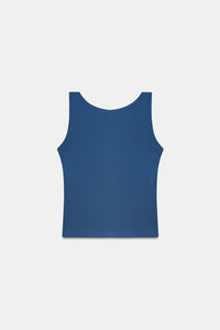 Teal Open-Back Polyamide Top
