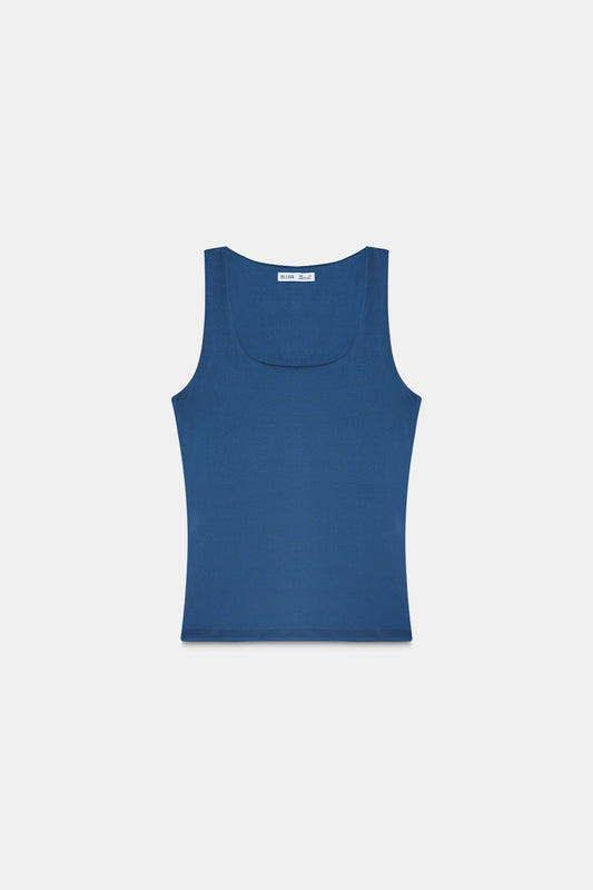 Teal Polyamide Tank Top