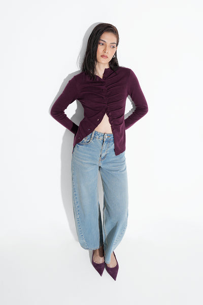 Tinted Blue Barrel Fit Jeans