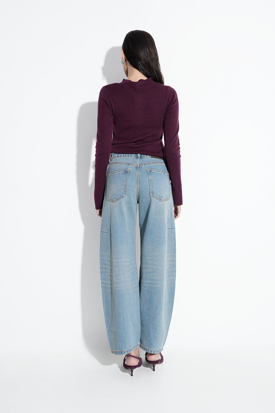 Tinted Blue Barrel Fit Jeans