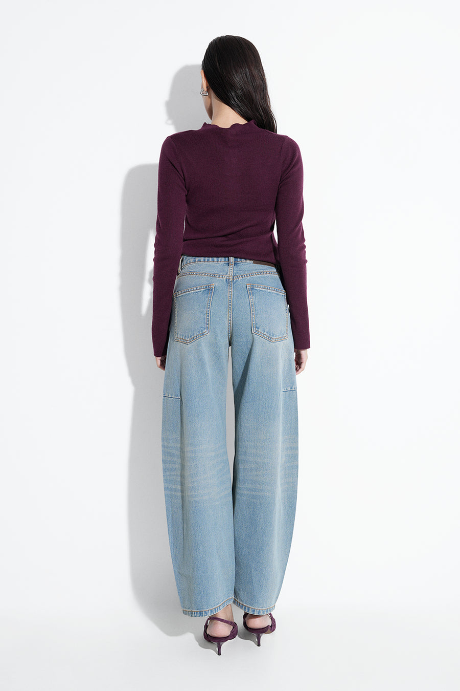 Tinted Blue Barrel Fit Jeans