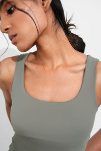 Green Polyamide Tank Top