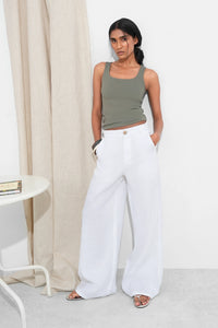 Green Polyamide Tank Top