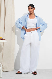 Blue Oversized Cotton Shirt