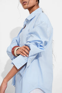 Blue Oversized Cotton Shirt