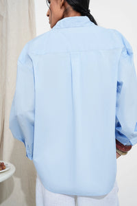 Blue Oversized Cotton Shirt