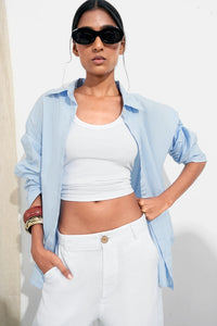 Blue Oversized Cotton Shirt