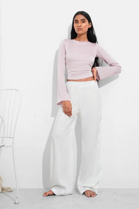 Pink Open Back Satin Tie Top