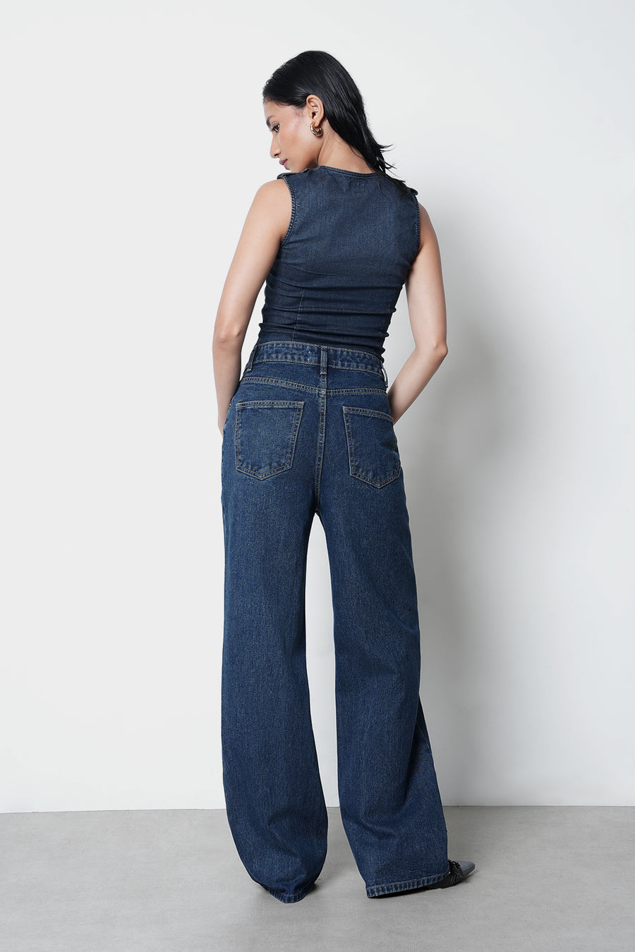 Vintage Wash Straight Fit Jeans