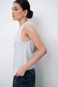 White Asymmetric Tailored Waistcoat