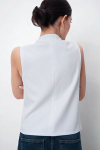 White Asymmetric Tailored Waistcoat
