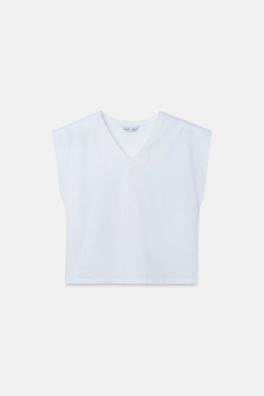 White Basic V-Neck T-Shirt