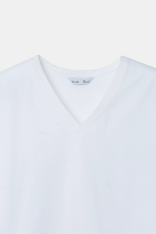 White Basic V-Neck T-Shirt