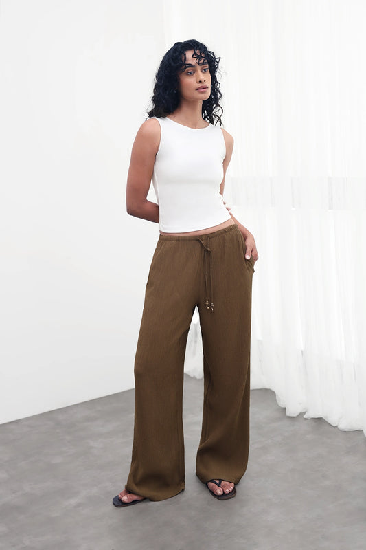 White Open-Back Polyamide Top