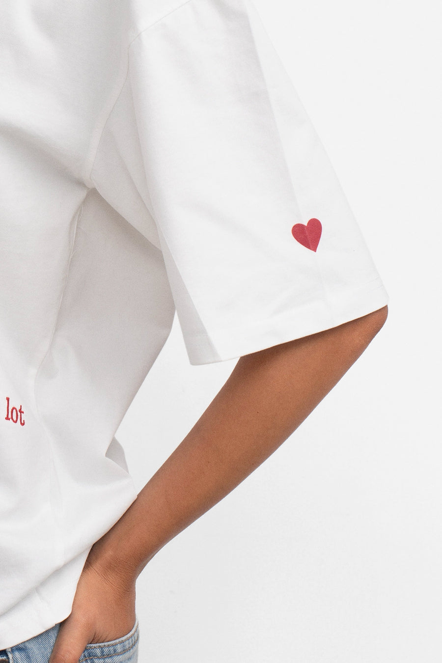 White Oversized T-Shirt With Embroidery