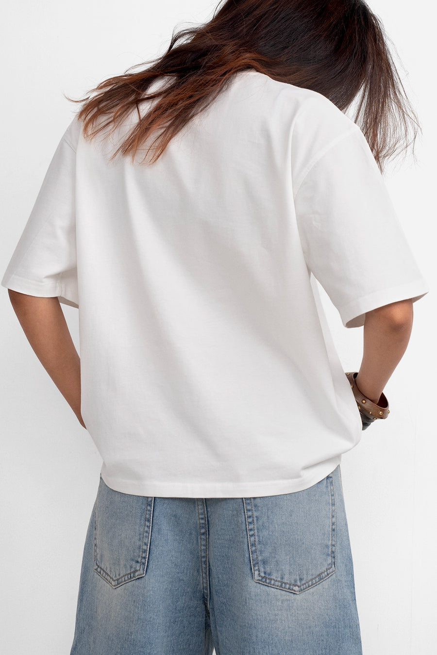 White Oversized T-Shirt With Embroidery