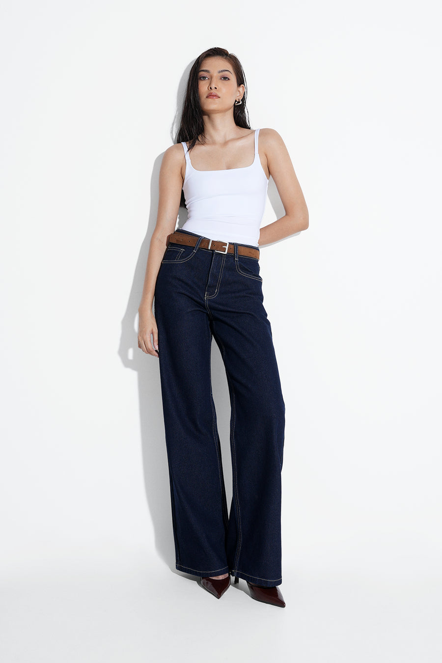 White Strappy Polyamide Top