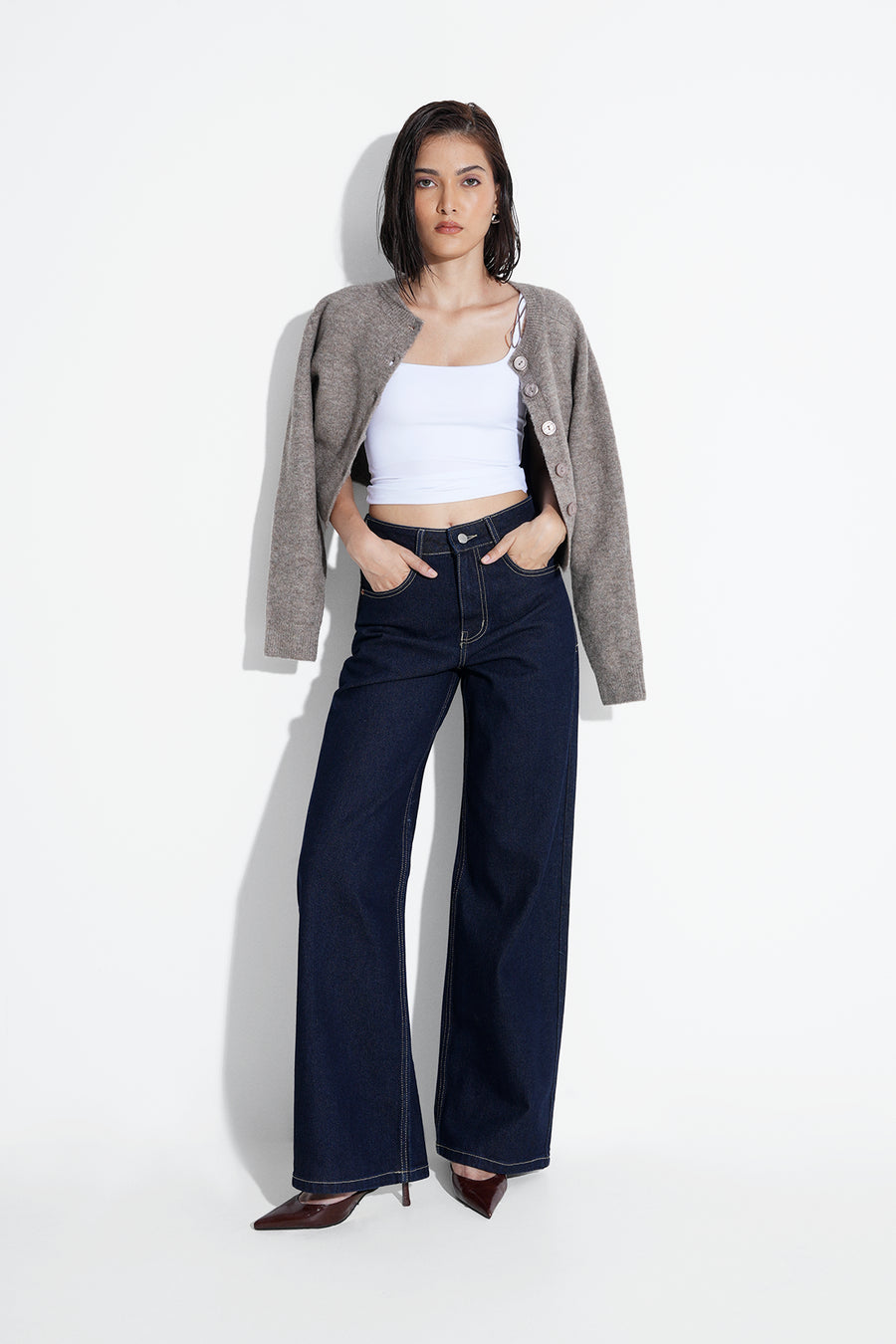 White Strappy Polyamide Top