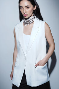 White Tailored Waistcoat Blazer
