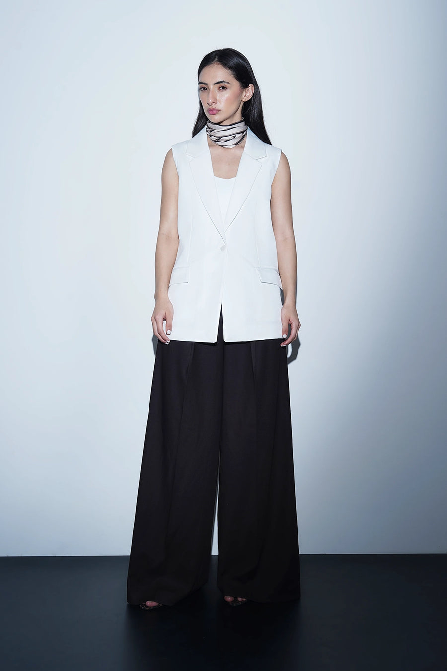 White Tailored Waistcoat Blazer