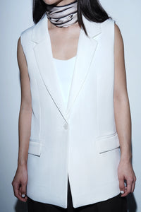 White Tailored Waistcoat Blazer