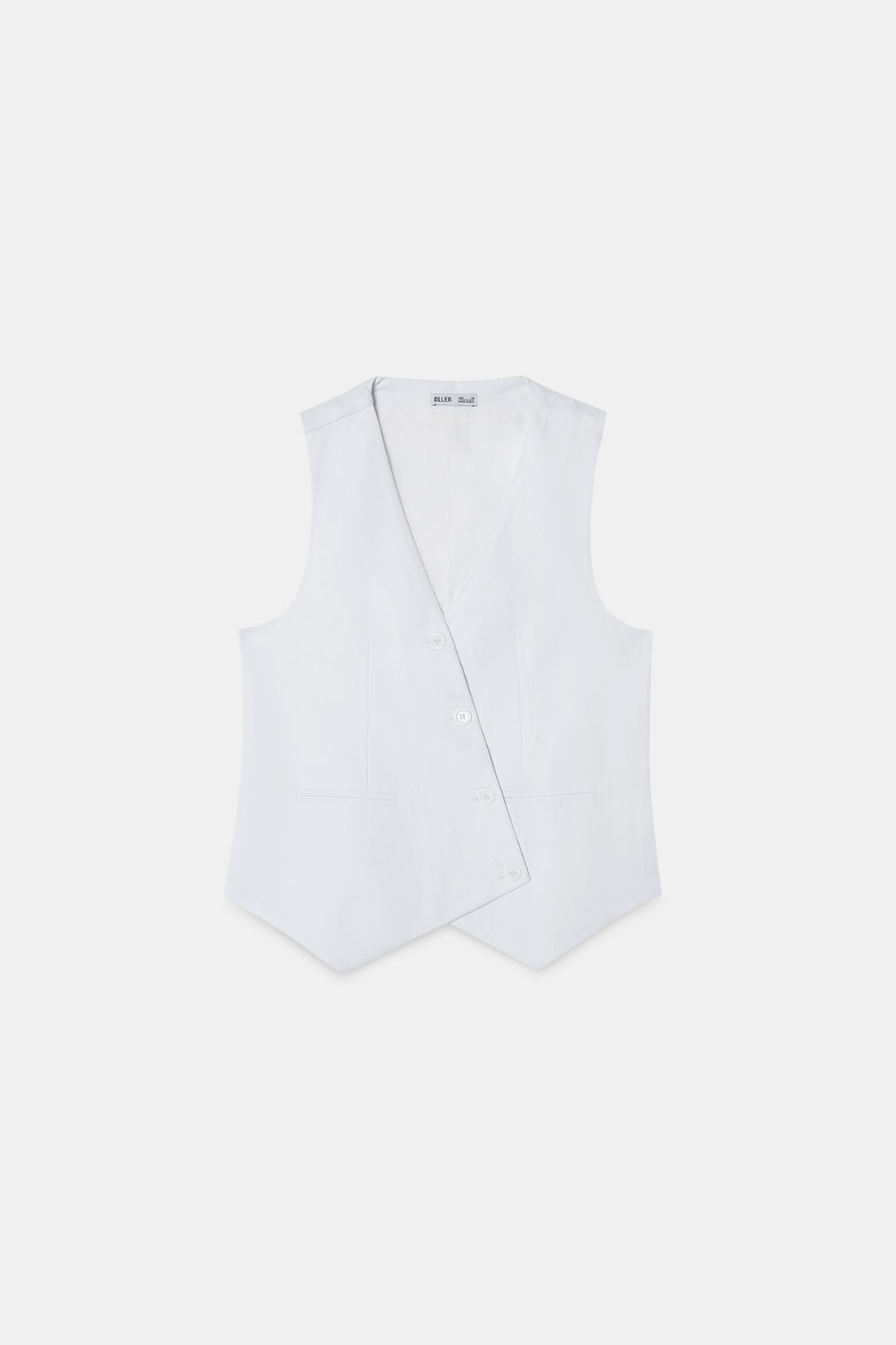 White Asymmetric Tailored Waistcoat