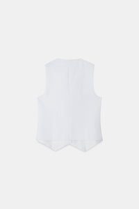White Asymmetric Tailored Waistcoat