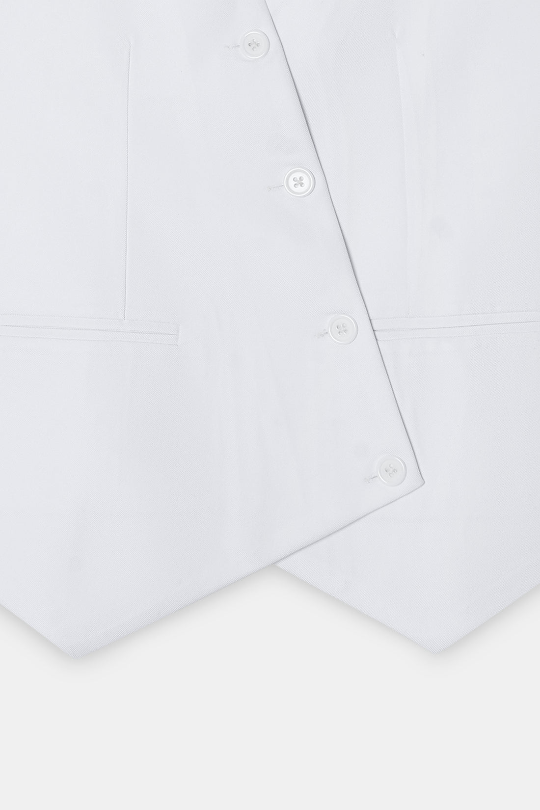 White Asymmetric Tailored Waistcoat