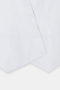 White Asymmetric Tailored Waistcoat