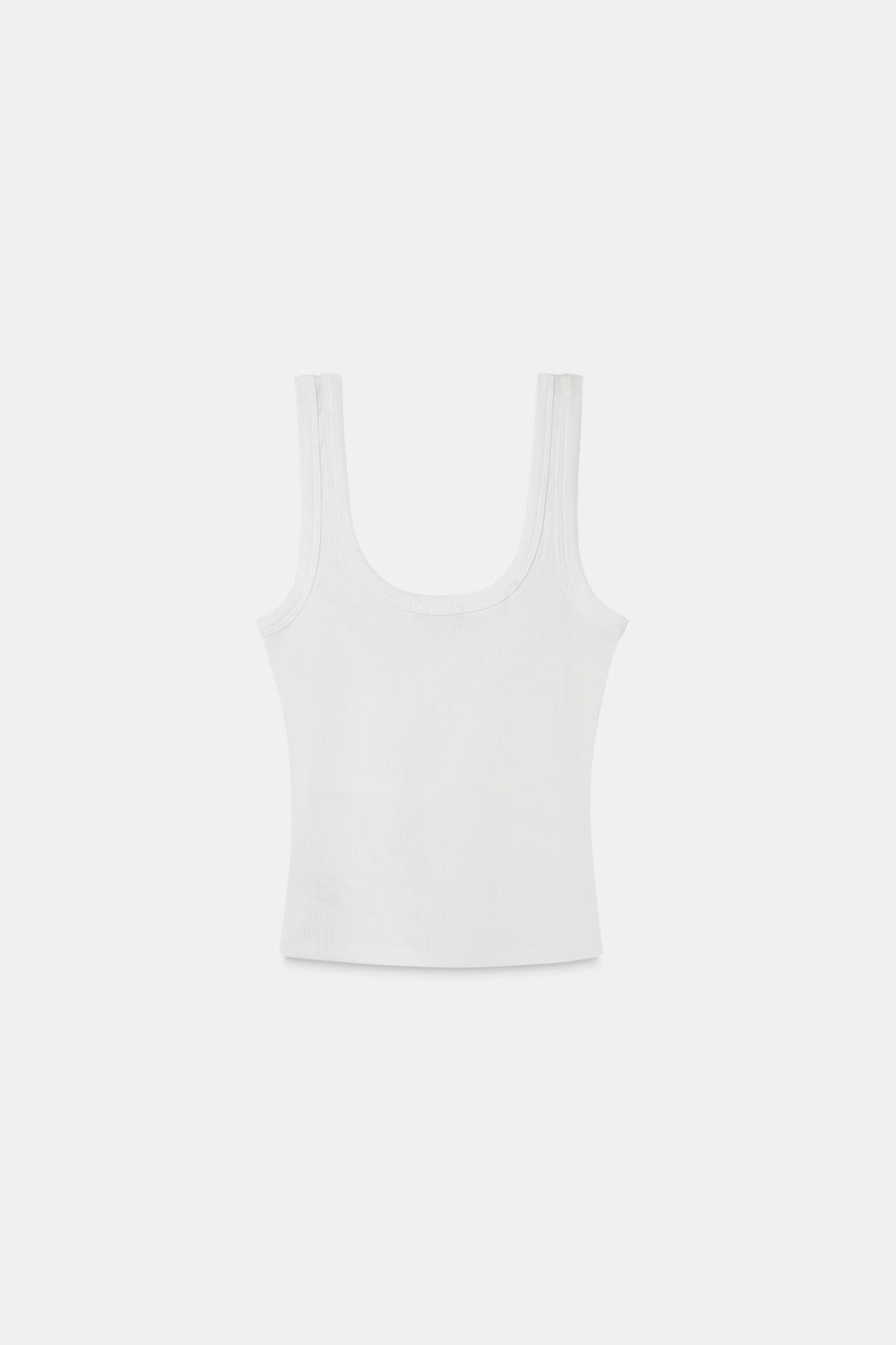 White Button Embroidered Ribbed Top
