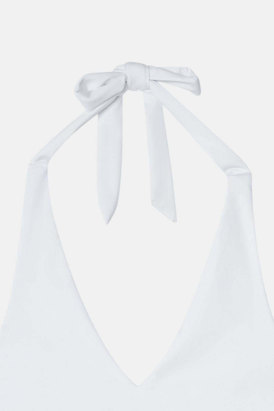 White Halter-Neck Polyamide Top
