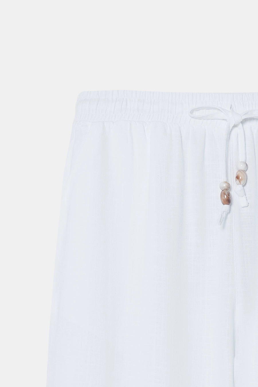 White Linen Drawstring Pants