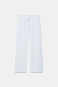 White Linen Drawstring Pants